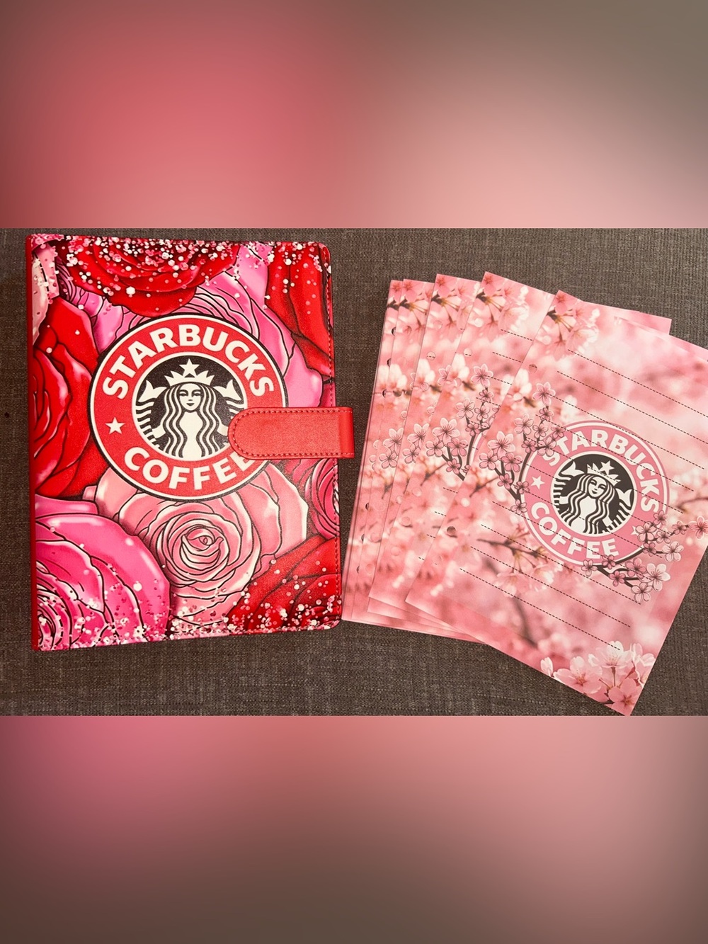Floral Cofee A5 binder with refill paper